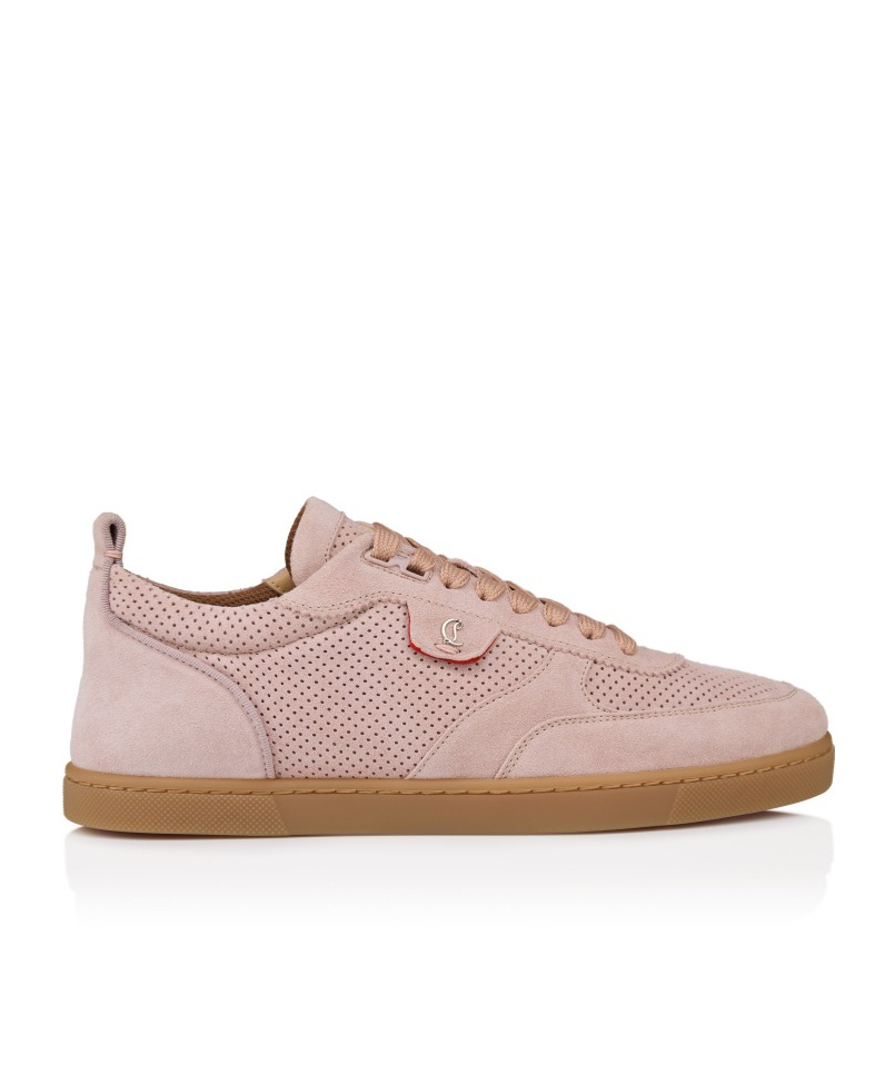 Christian Louboutin Tutti Rui Sneakers - Reversed Calf Leather - Vintage Rose - Women In Nude