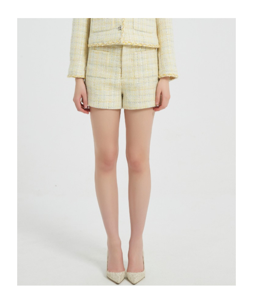 Marissa Chiara Belt Loop Shorts In Yellow