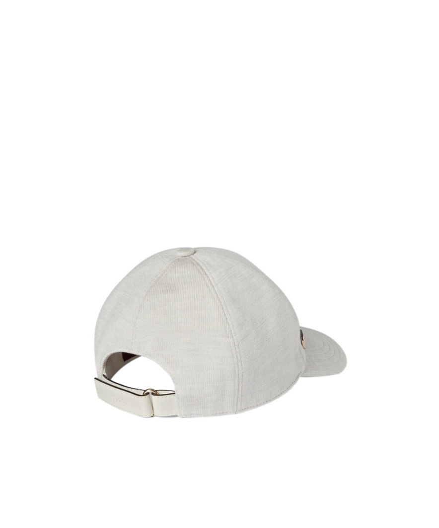 Gucci Wool Baseball Hat With Double G In White