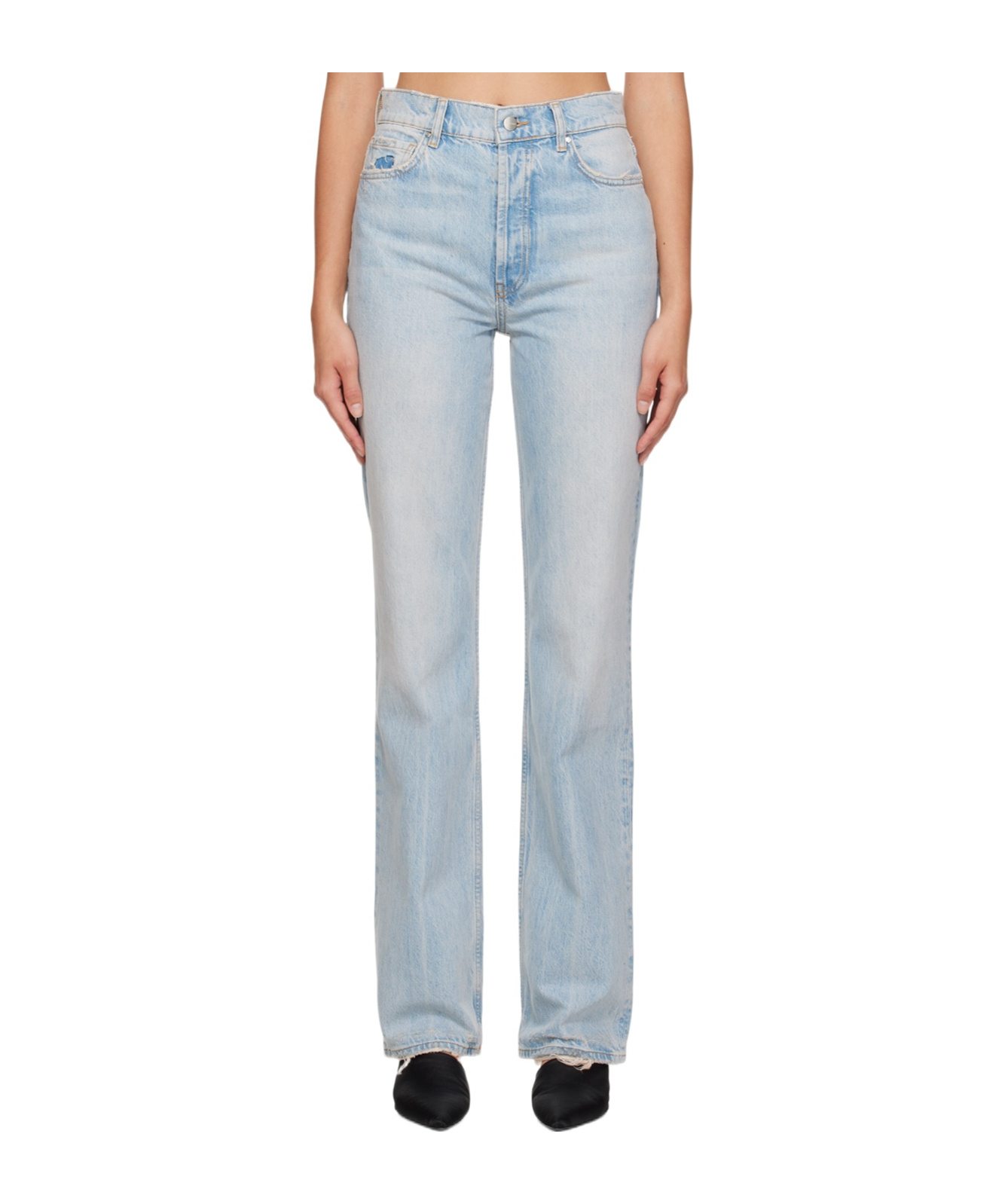 Anine Bing Olsen Straight-leg Jeans In Gray