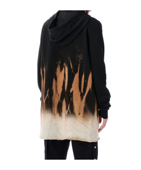 Rick Owens Drkshdw Mens Black Terra Level Ls Graphic-print Oversized Cotton Hoody In Black