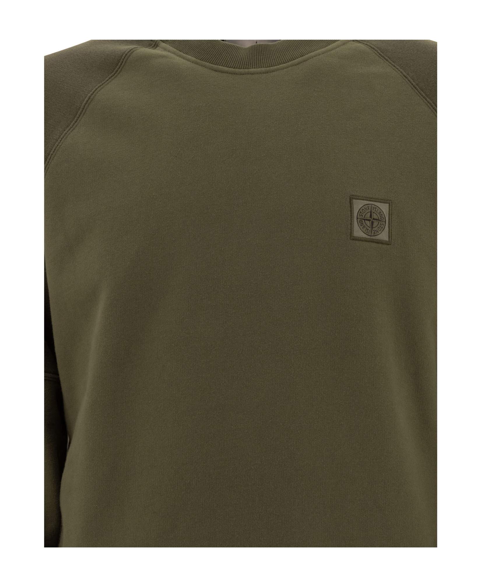 Stone Island Compass-badge Sweatshirt In Green