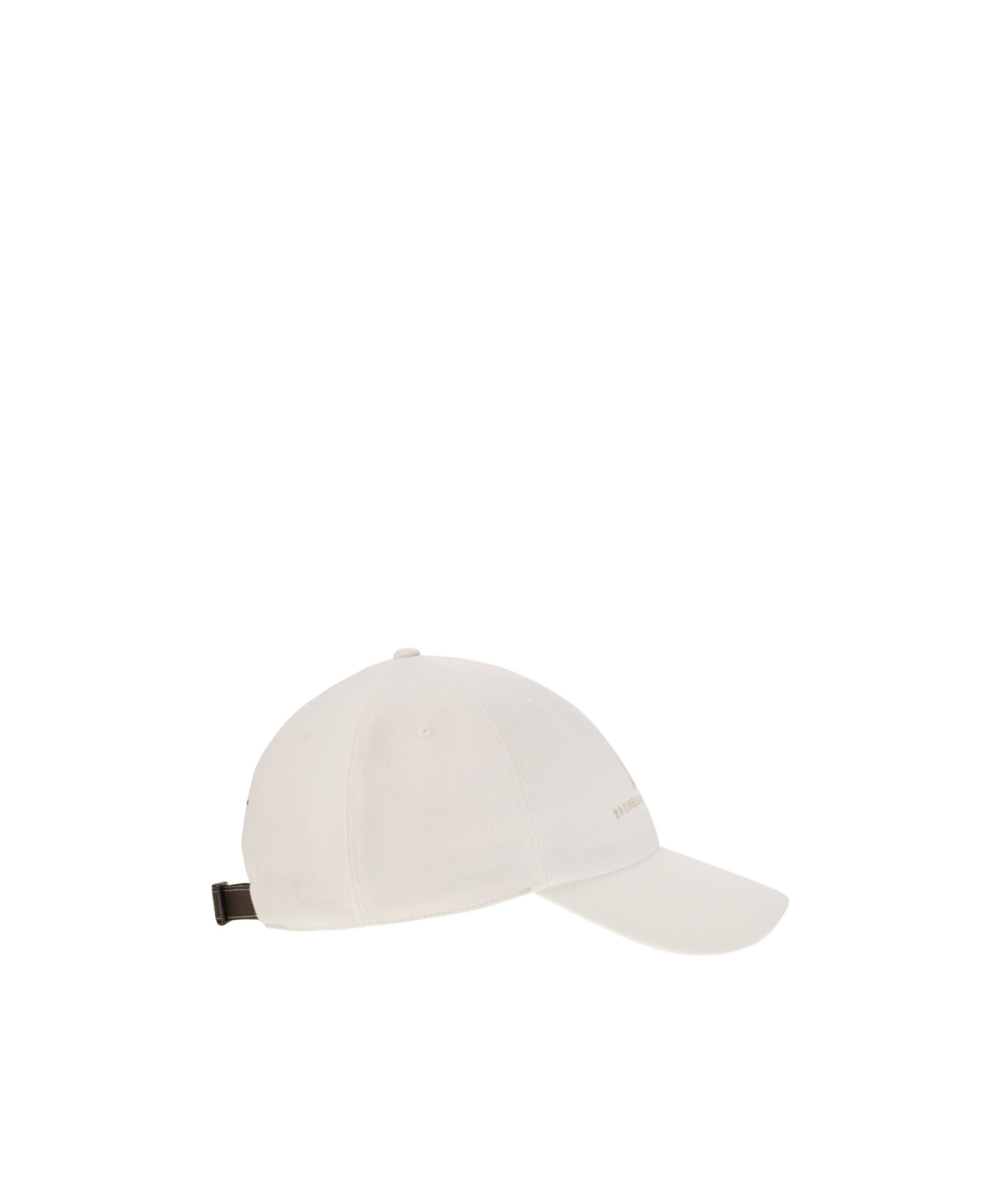 Brunello Cucinelli Water-resistant Microfibre Embroidered Baseball Cap In White