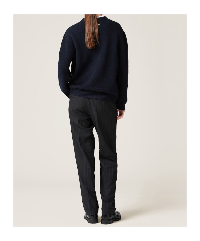 Miu Miu Plain Knit Cashmere Jumper In Black