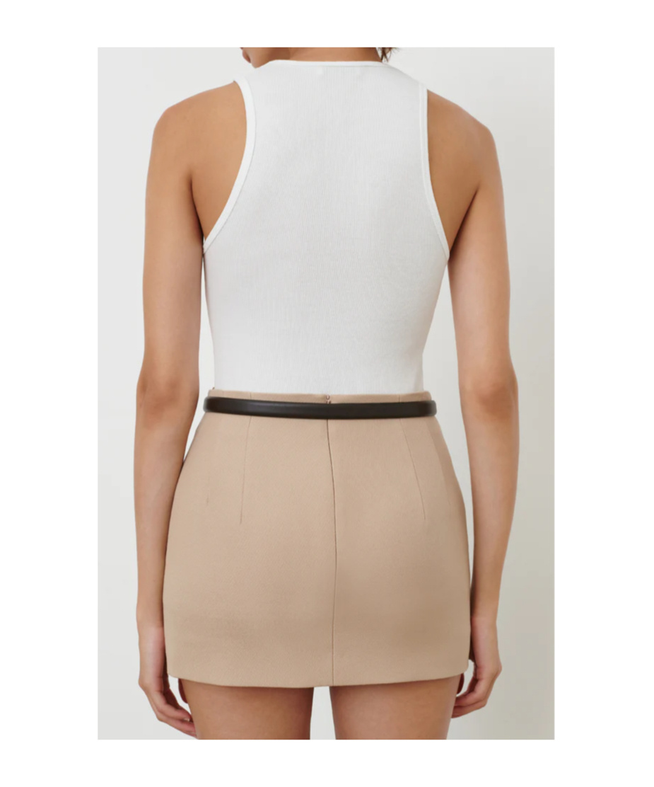 Wardrobe.nyc Back Zip Skirt In Brown