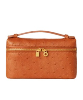 Loro Piana Extra Pocket Mini Pouch In Cognac/sun Gold