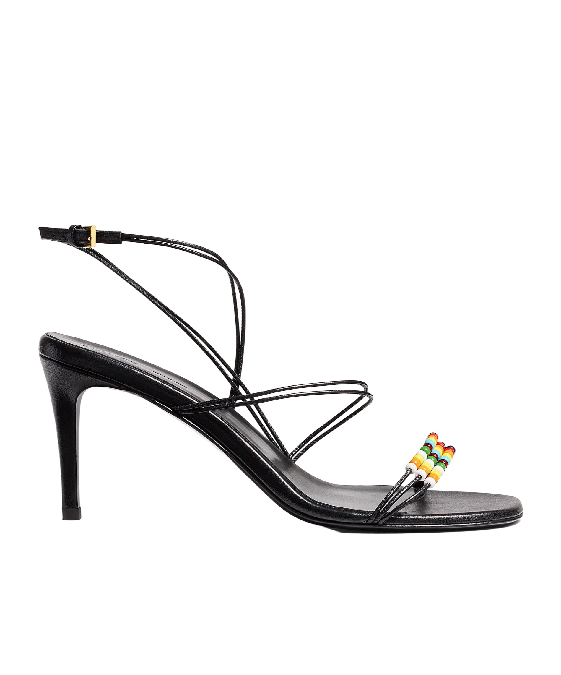 Khaite Beaded High Heel Sandals In Black