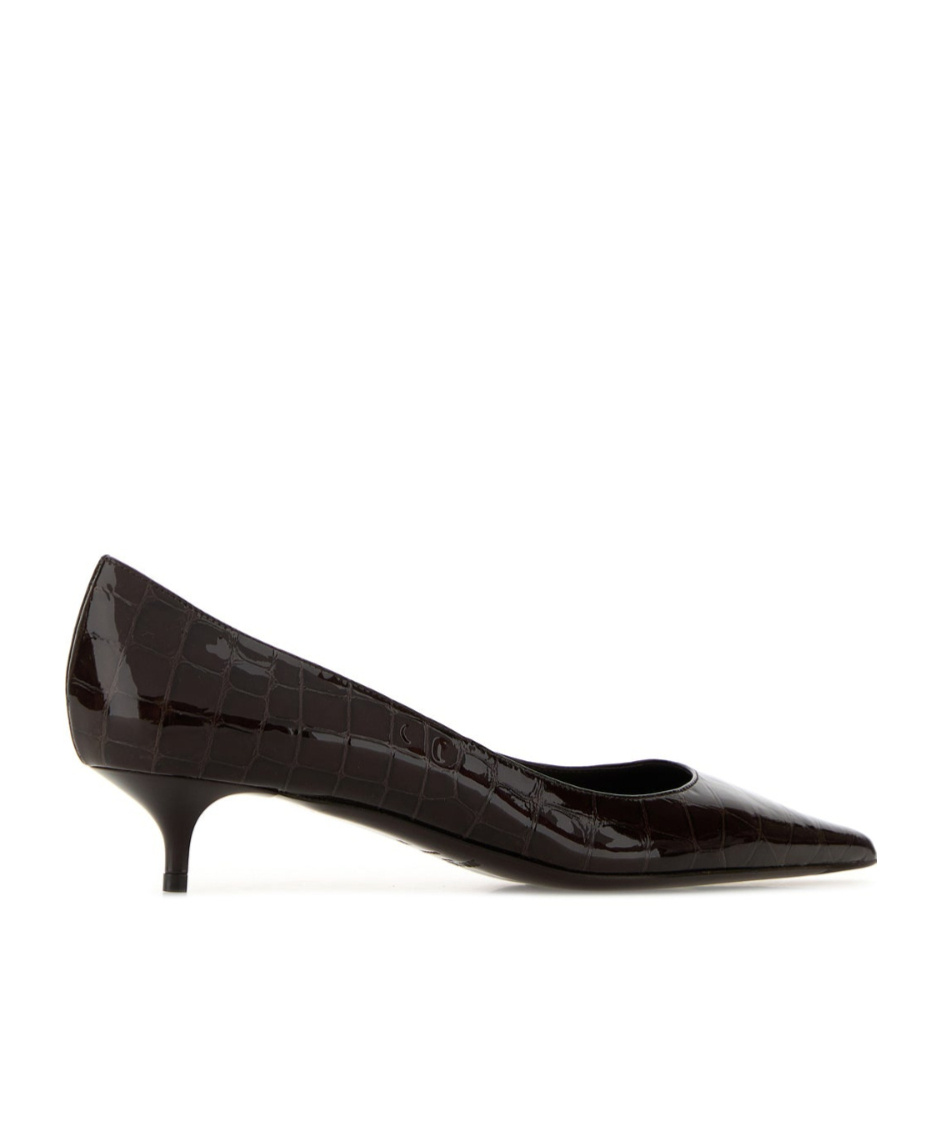 Jimmy Choo Amelia 35 Croc-effect Leather Pumps In Black