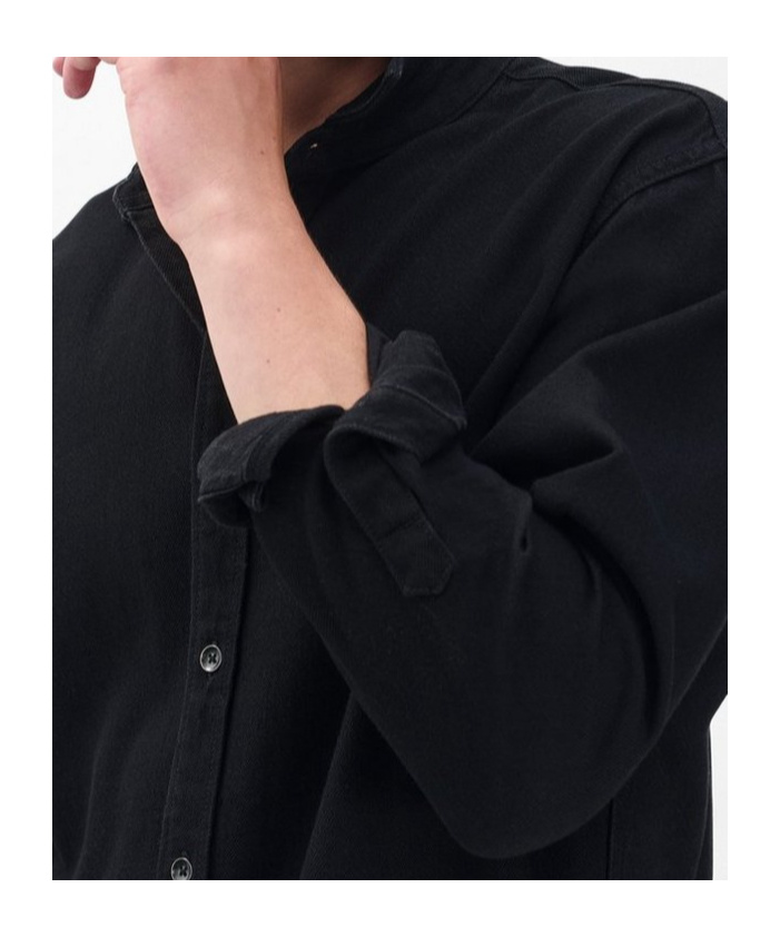 Rag & Bone Long-sleeved Denim Shirt In Black