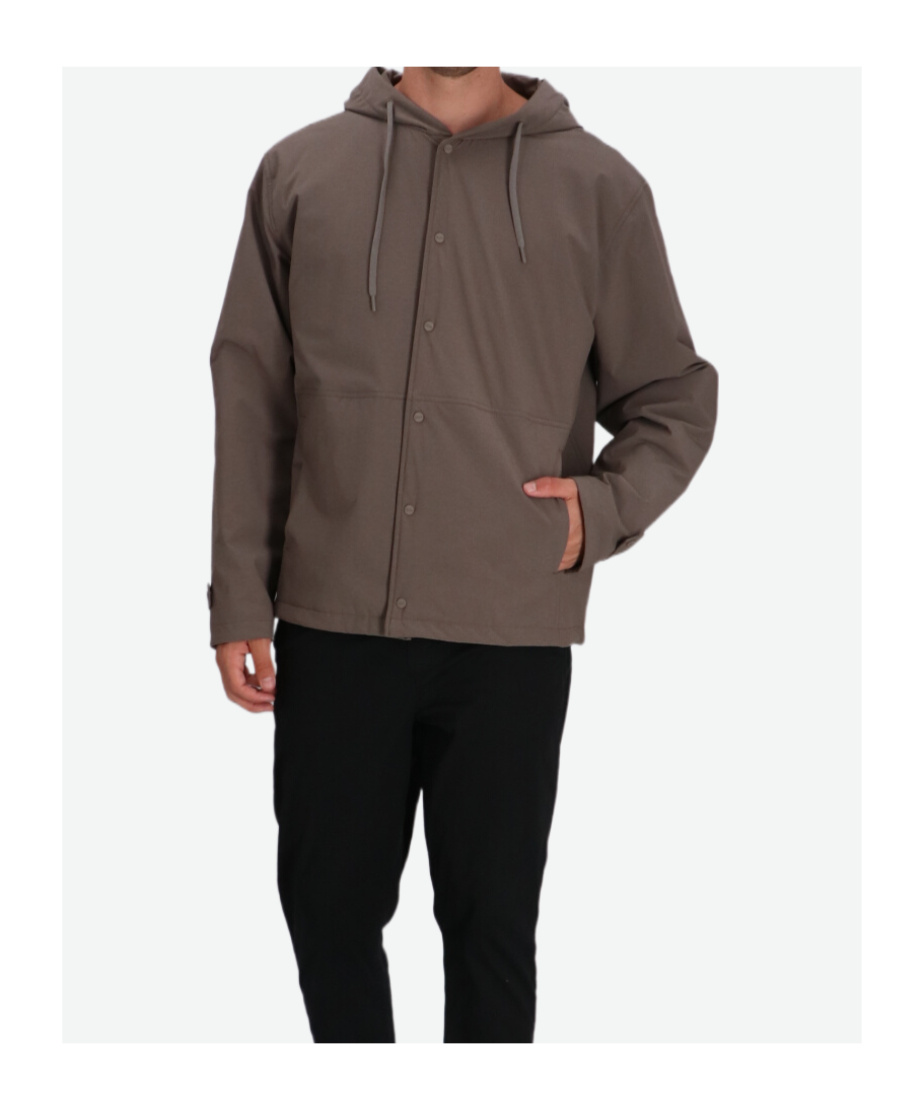 Herno Hooded Button-fastening Jacket In Brown