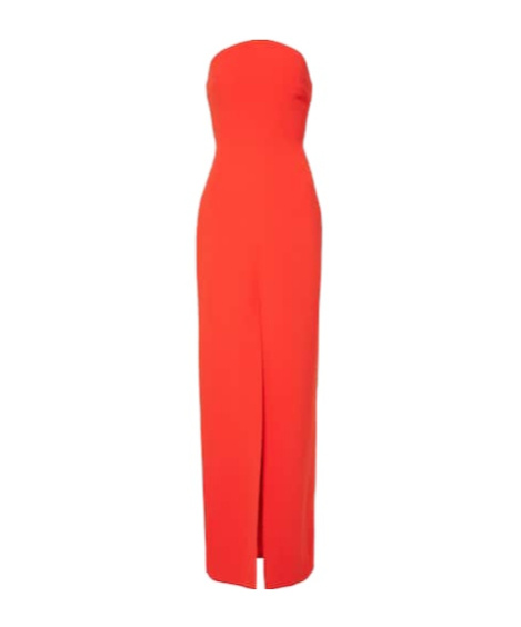 David Koma Strapless Gown In Red