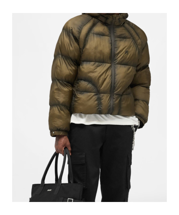 Represent Padded And Quilted Nylon Down Jacket In Green