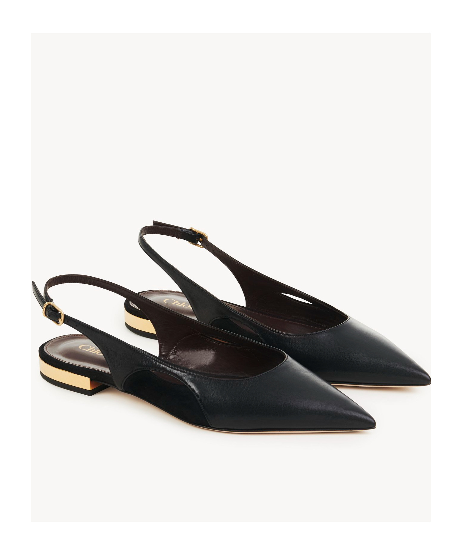 Shop Chloé Saada Leather Ballerina Shoes In Black