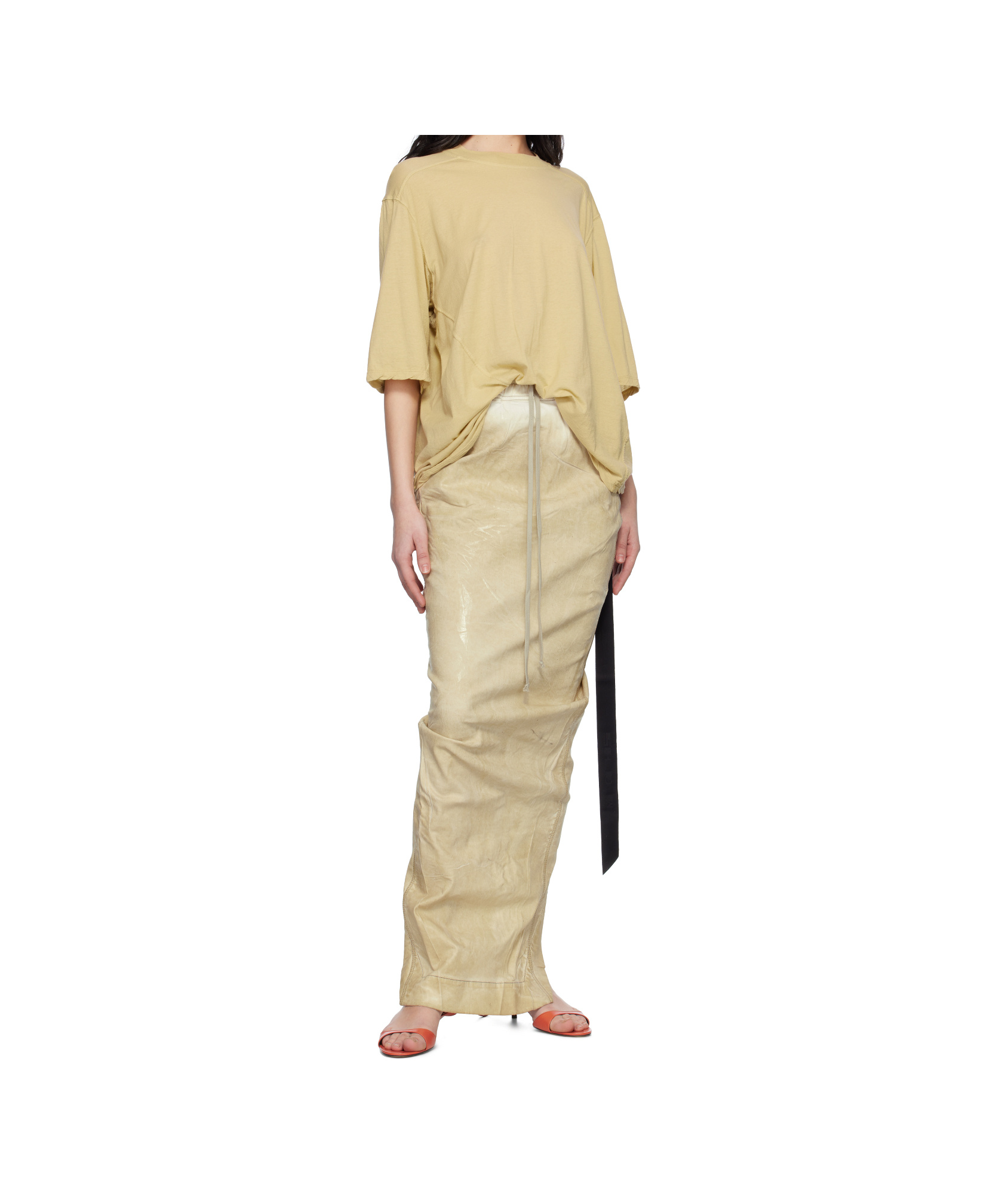 Rick Owens Drkshdw Beige Hollywood Walrus T-shirt In Nude