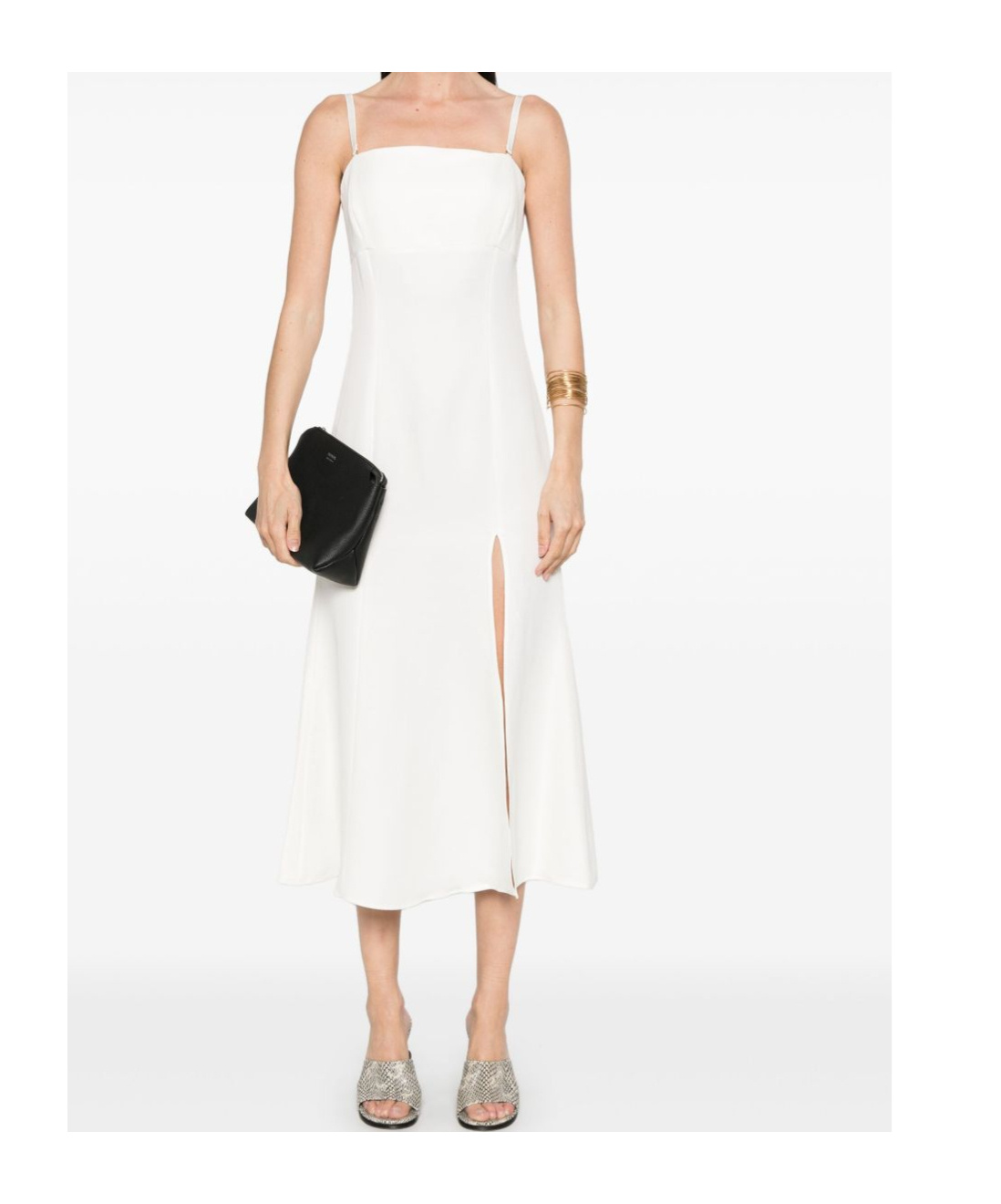 Twinset White Midi Dress With Side Slit