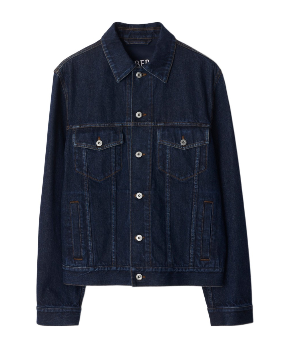 Burberry Indigo Blue Vintage-inspired Denim Jacket With Button Fastening In Blue