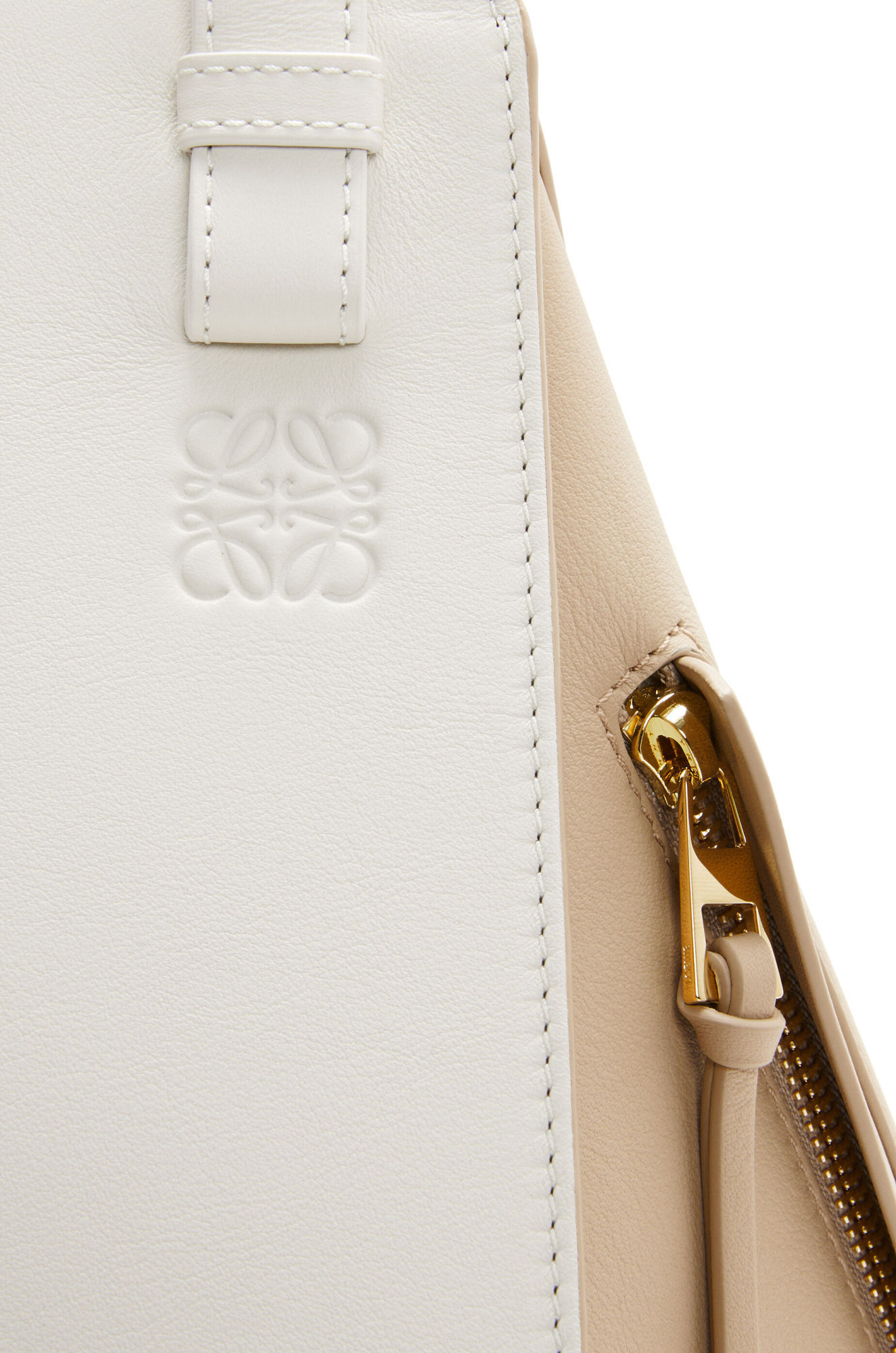 Loewe White And Beige Calfskin Shoulder Bag For Women In White