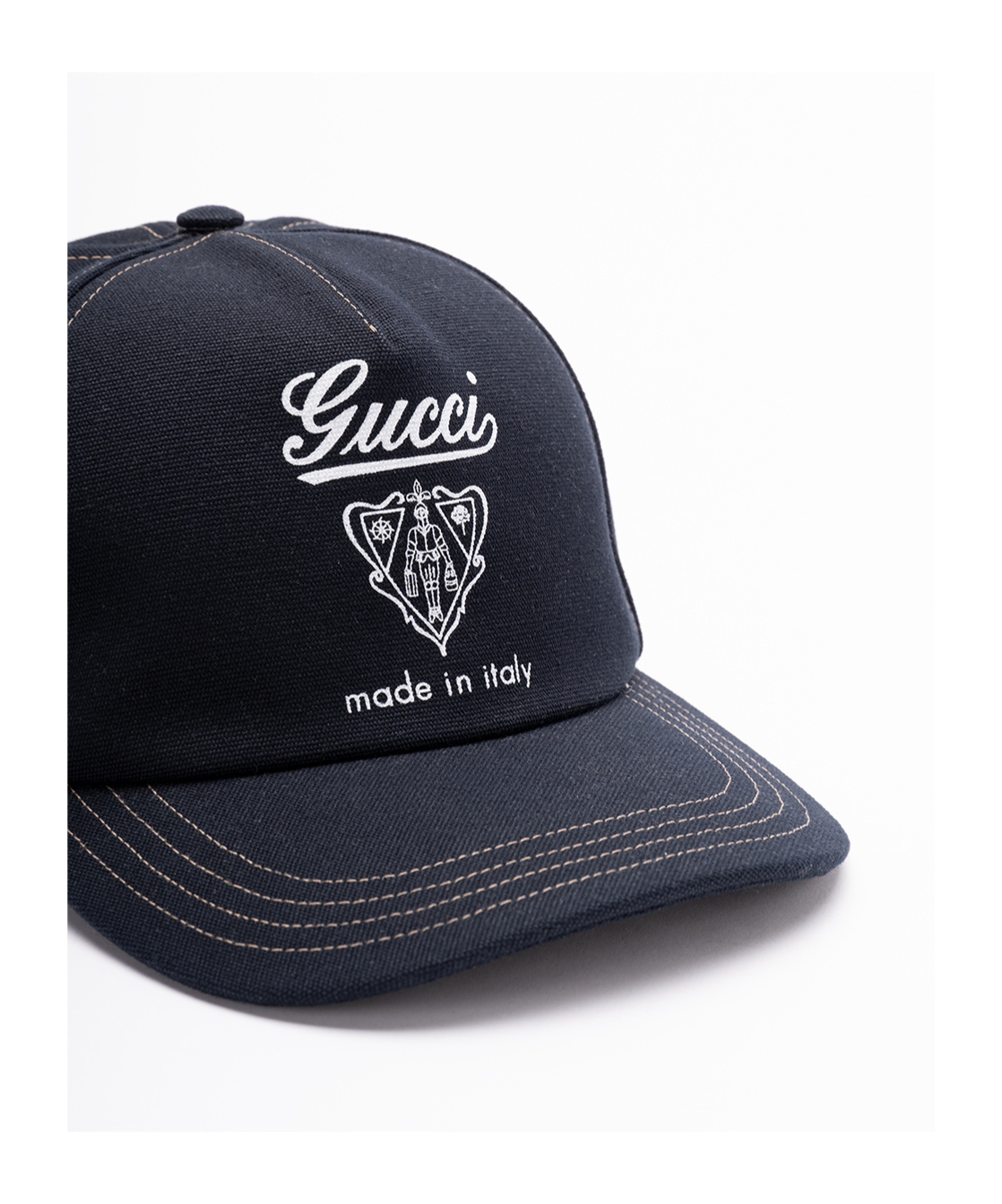 Gucci Printed Cotton Canvas Baseball Hat In Black
