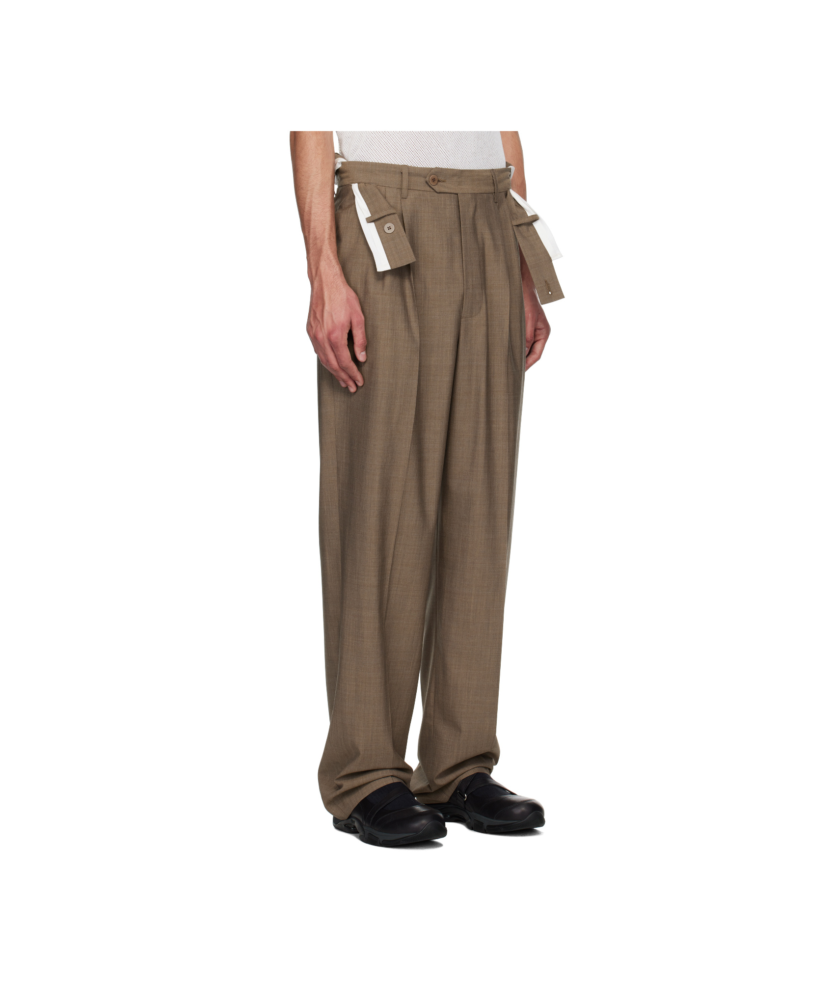 Magliano Brown Link Double Pleats Trouseres In Brown