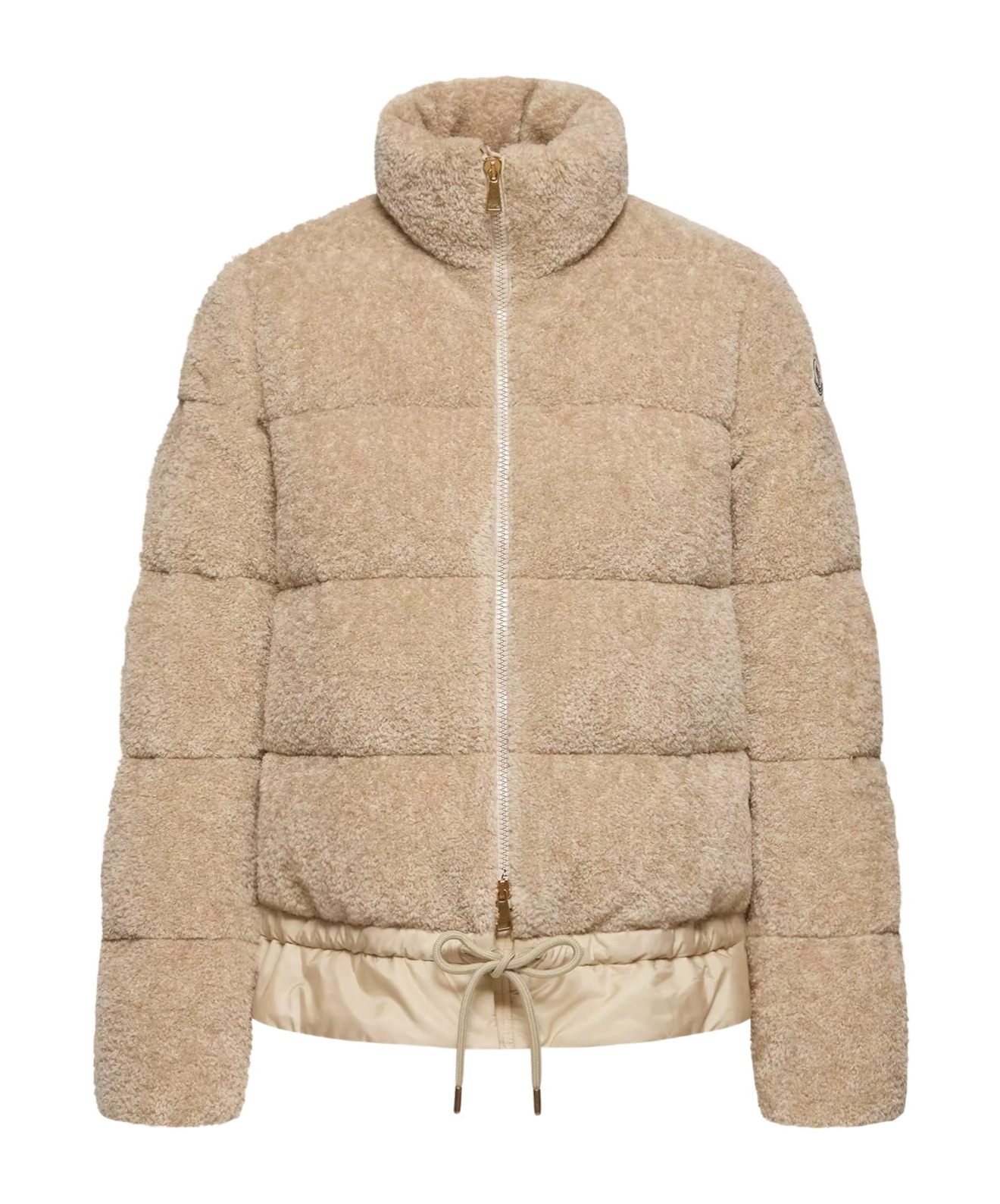 Moncler Cedre Teddy Short Down Jacket In Neutral