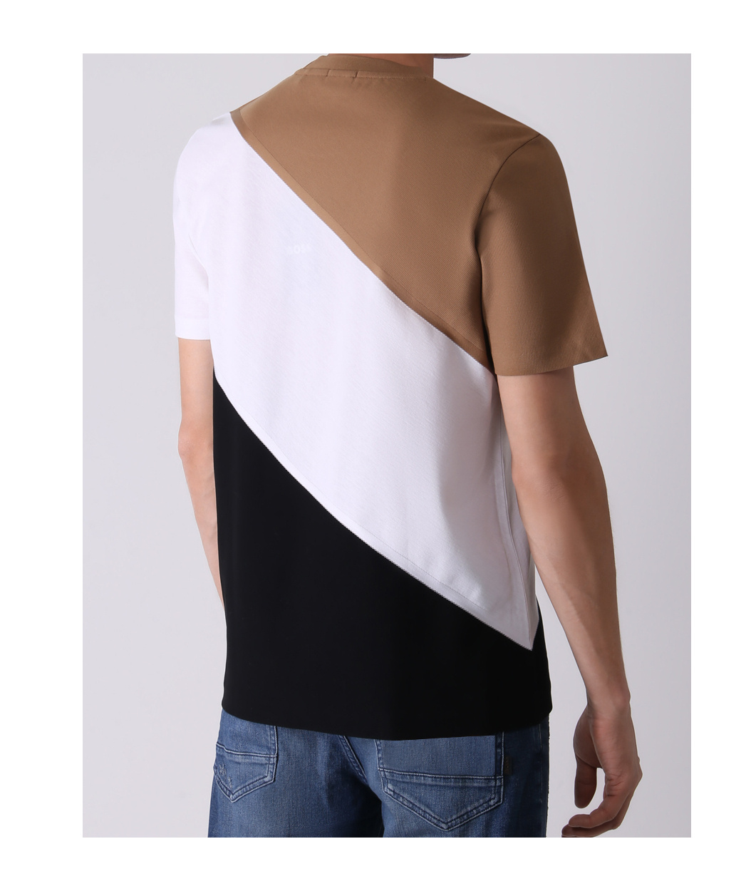 Hugo Boss Tilburt 323 Colour-block T-shirt In Black