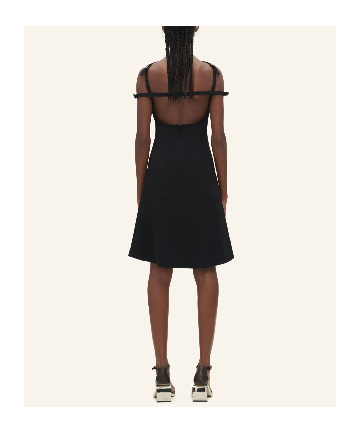 Shop Courrèges Ellipse Mini Dress In Black