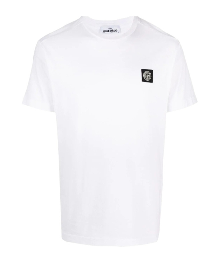Shop Stone Island Compass-patch Short-sleeve T-shirt In White