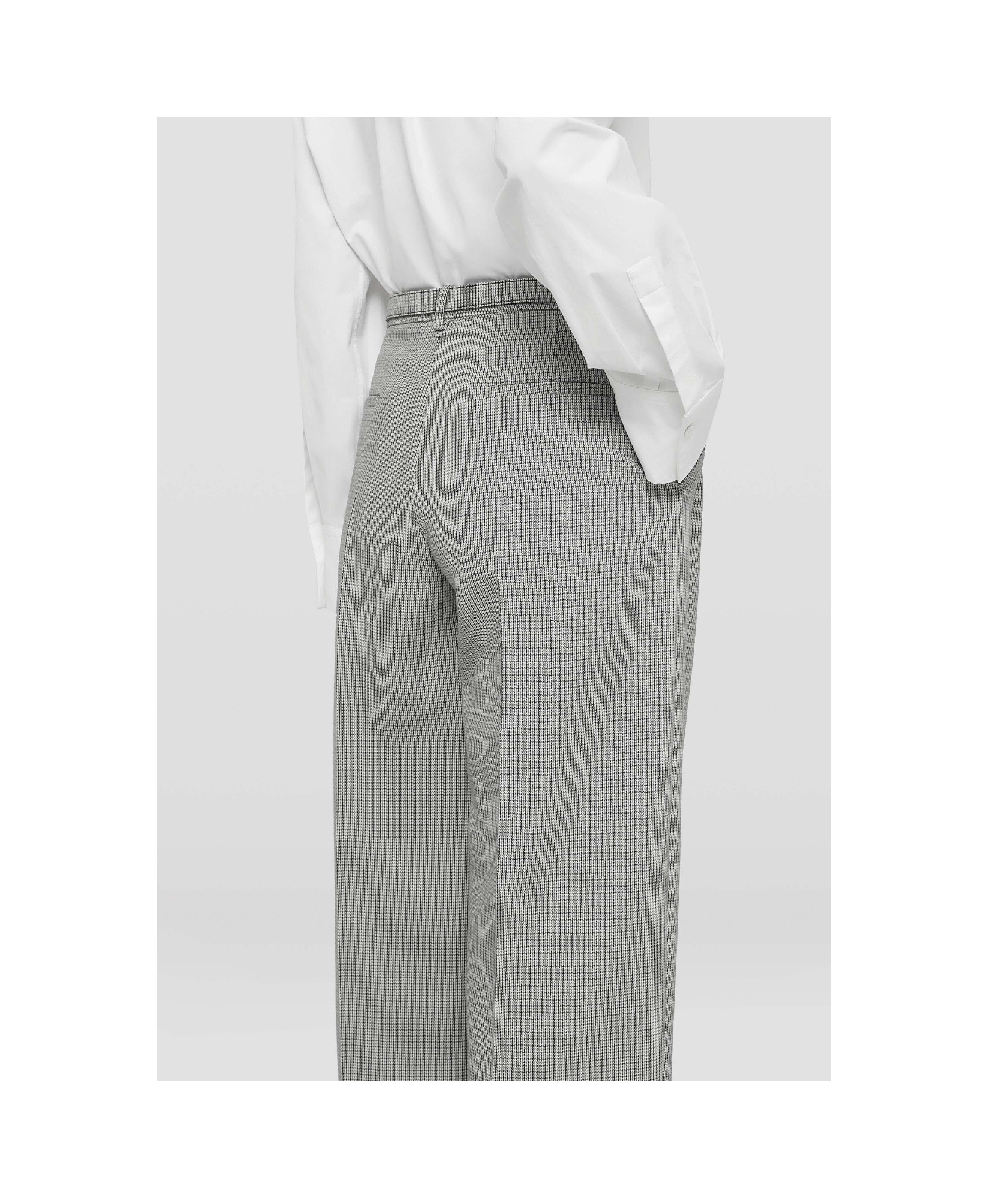 Jil Sander Tailored Check Trousers With Belt Clothing In Gray