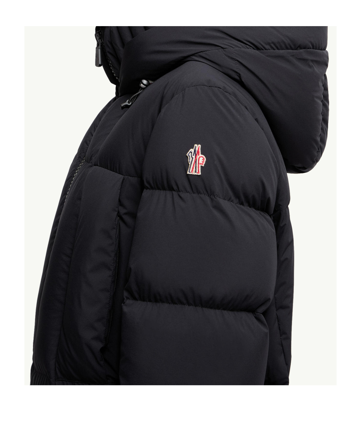 Moncler Hooded Down Ski Jacket Drawstring In Black