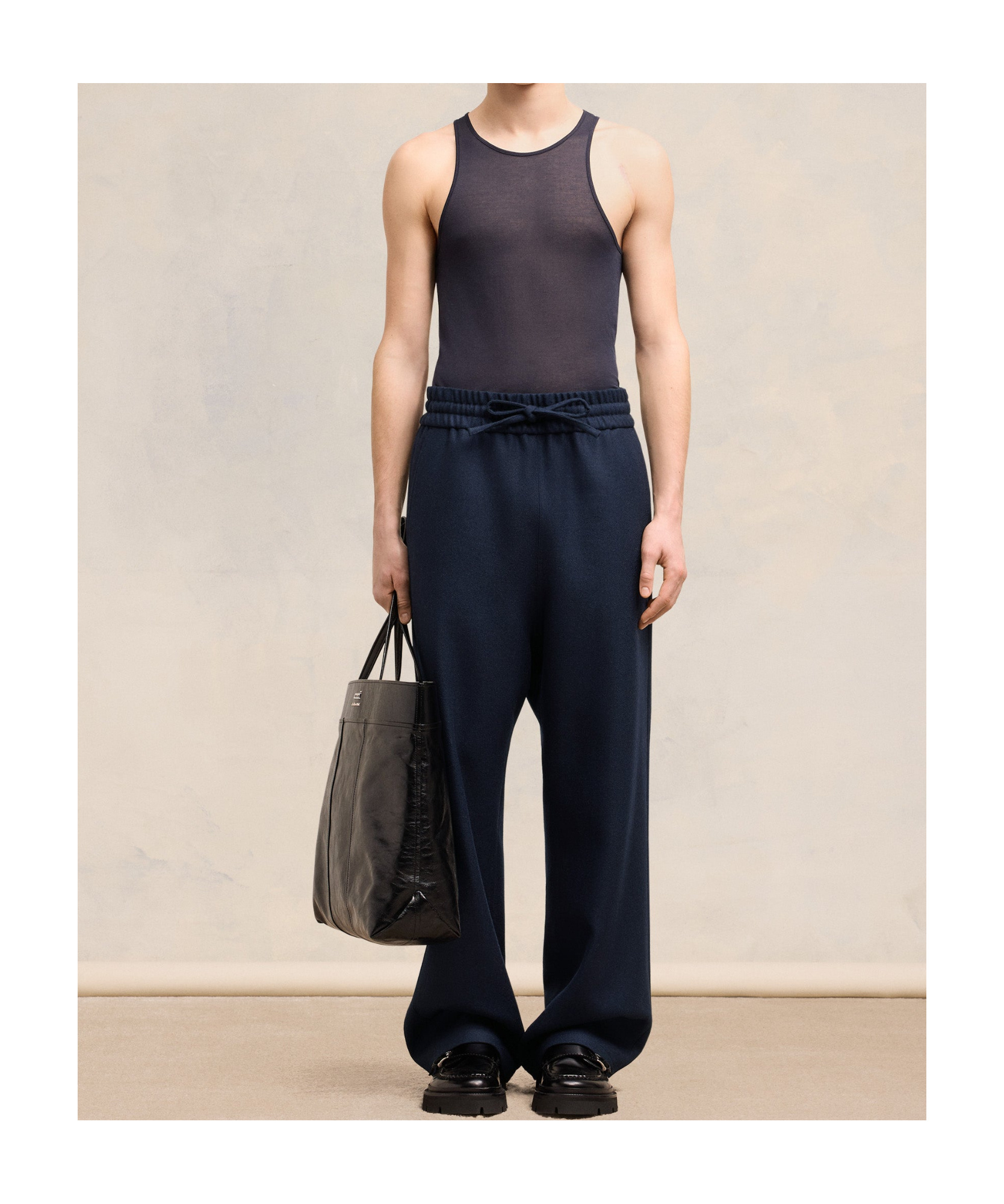 AMI ALEXANDRE MATTIUSSI AMI AMI PARIS WIDE ELASTICATED WAIST TROUSERS