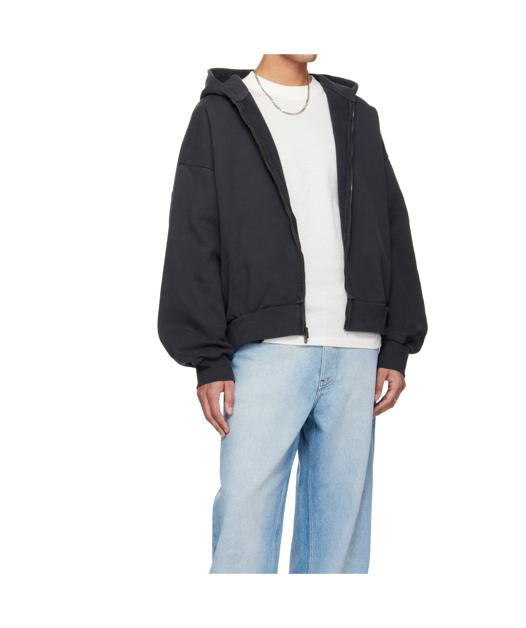 Essentials Holiday Embroidered Classic Full Zip Hoodie In Gray