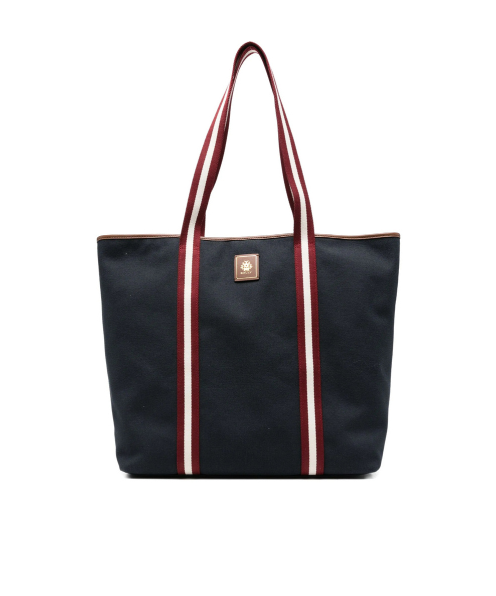 Bally Ribbon Detail Tote Bag Dual Handles In Blue