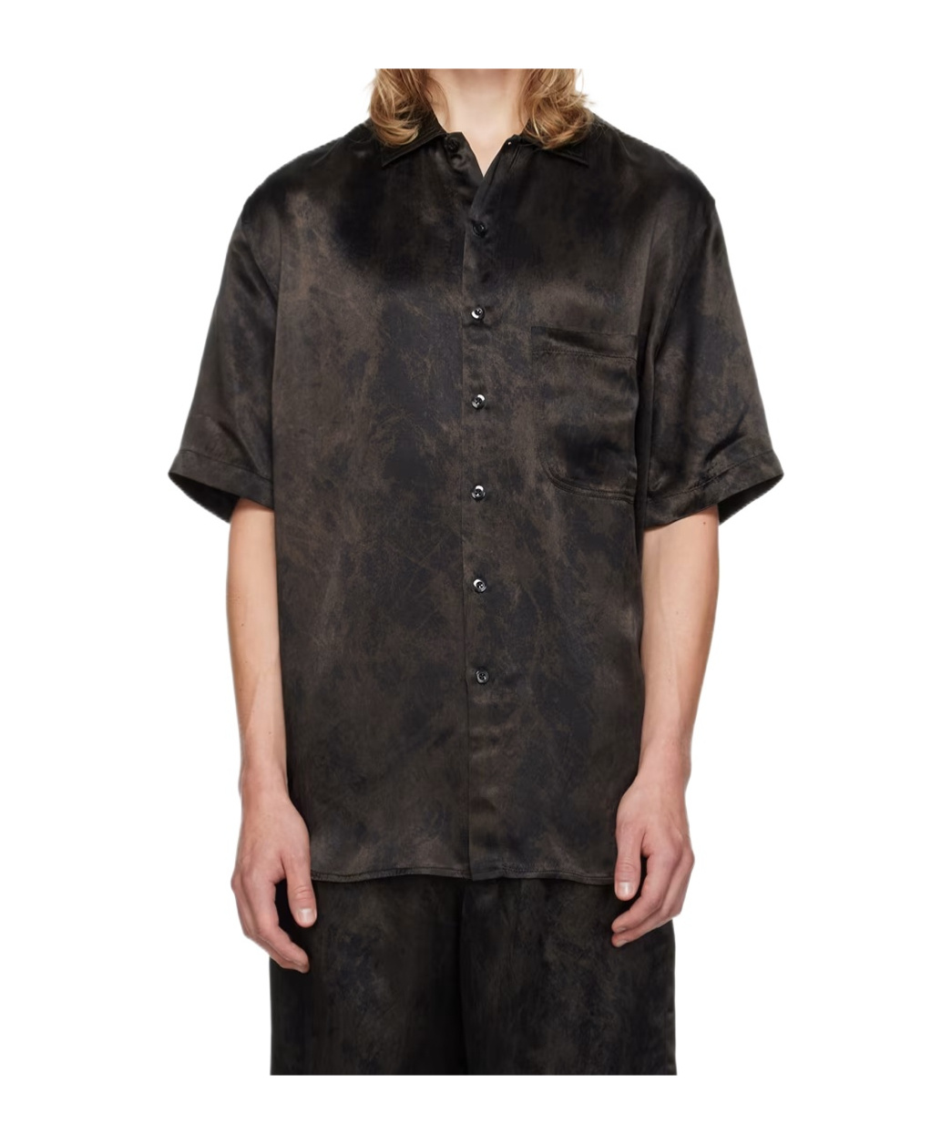 Song For The Mute Printed Button-down Shirt In Black