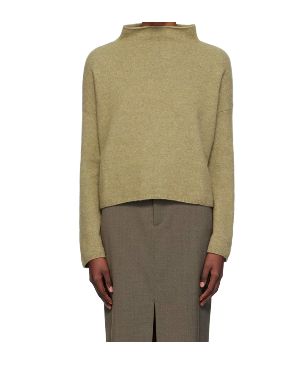 Filippa K Khaki Mika Yak Funnelneck Sweater In Neutral