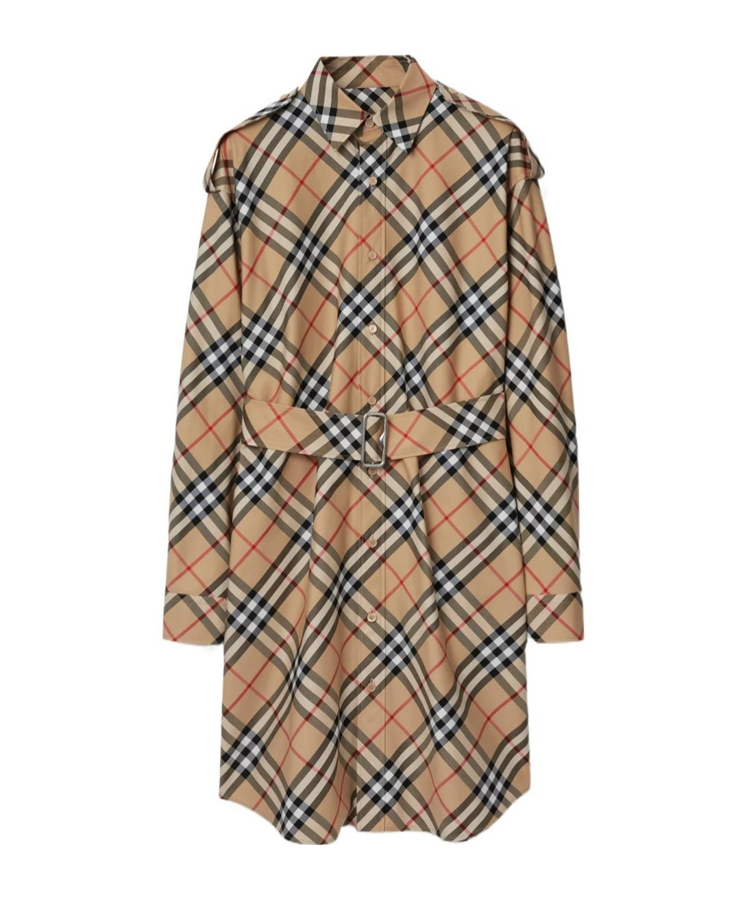 Burberry Vintage Check Long Sleeved Shirt Dress In Brown