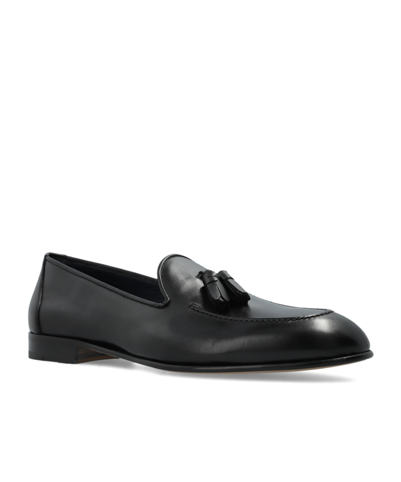 Brioni Leather Loafars In Black