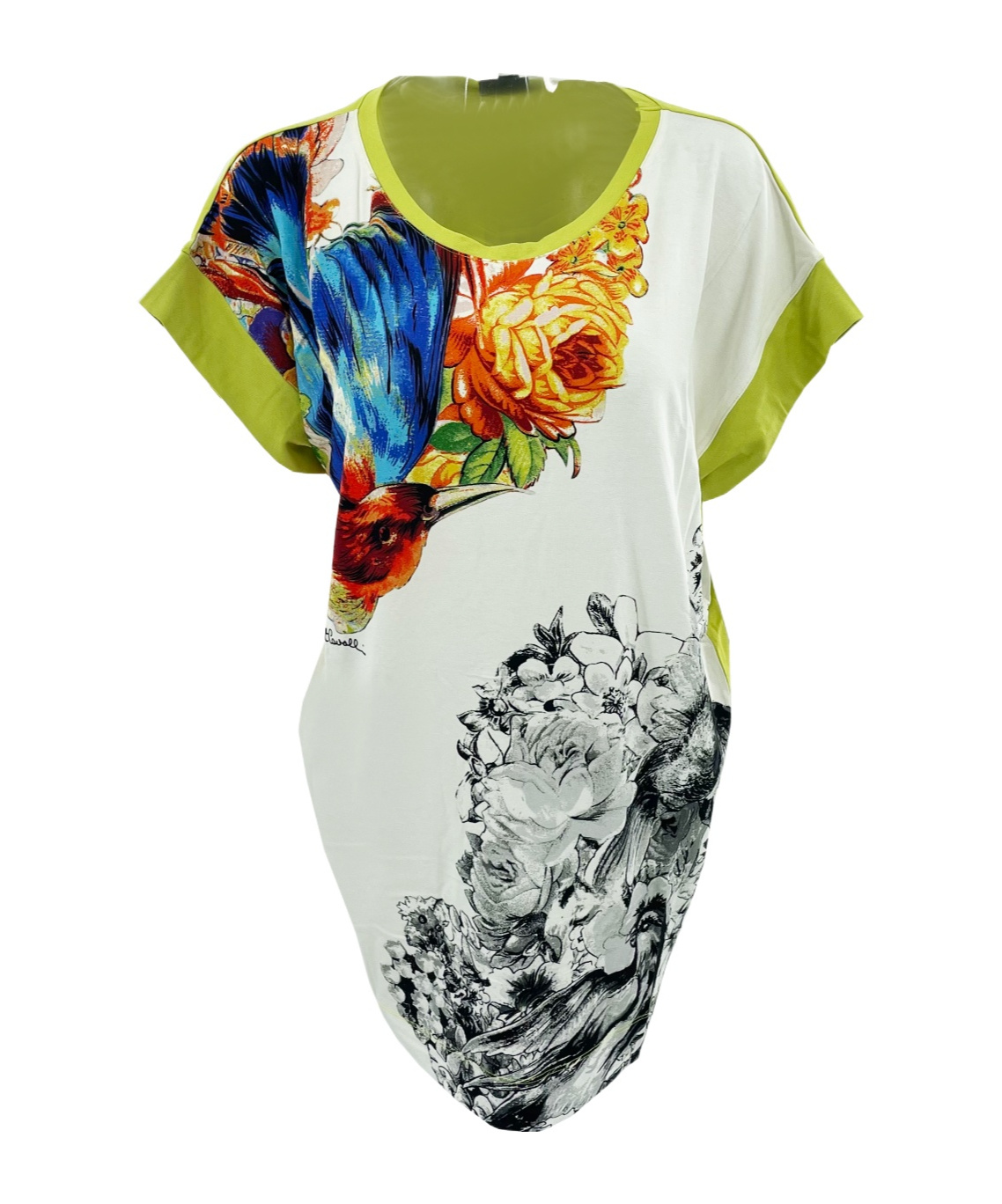 JUST CAVALLI FLORAL PRINTED T-SHIRT