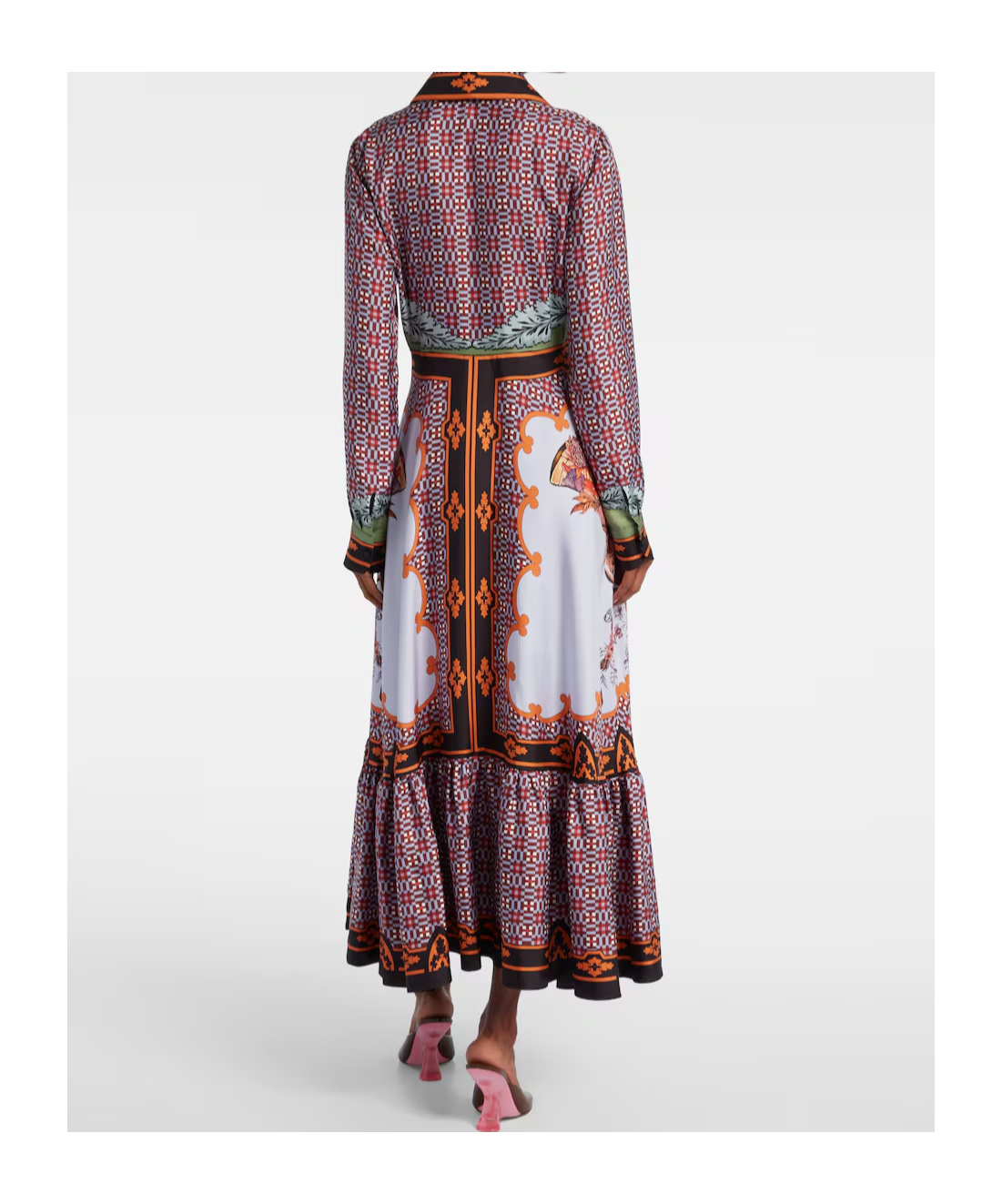 La Doublej San Pietro Printed Silk Maxi Dress In Blue