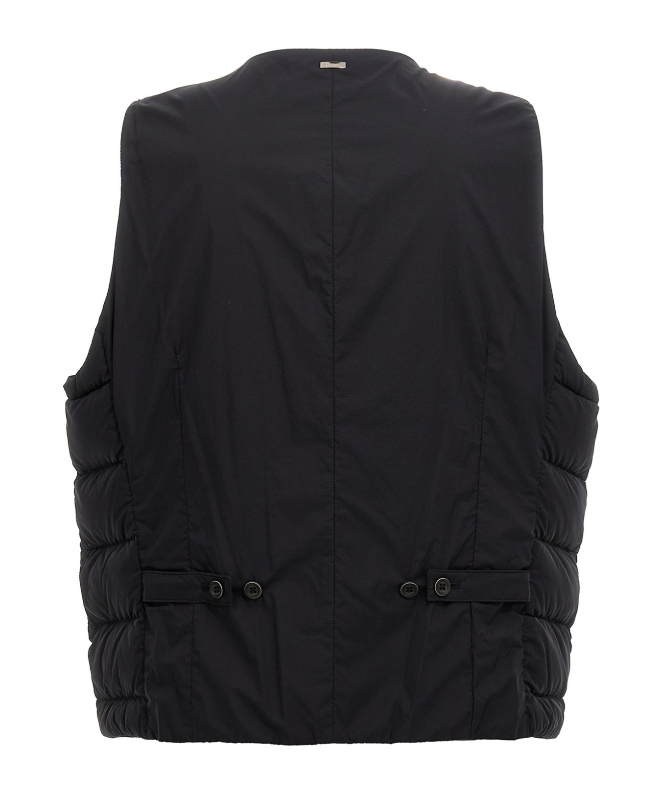 Herno Padded Button-up Gilet Vest In Black