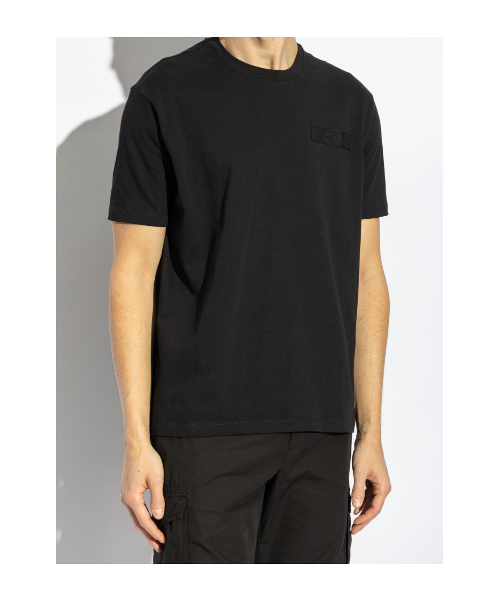 Shop Paul & Shark Logo-embroidered T-shirt In Black