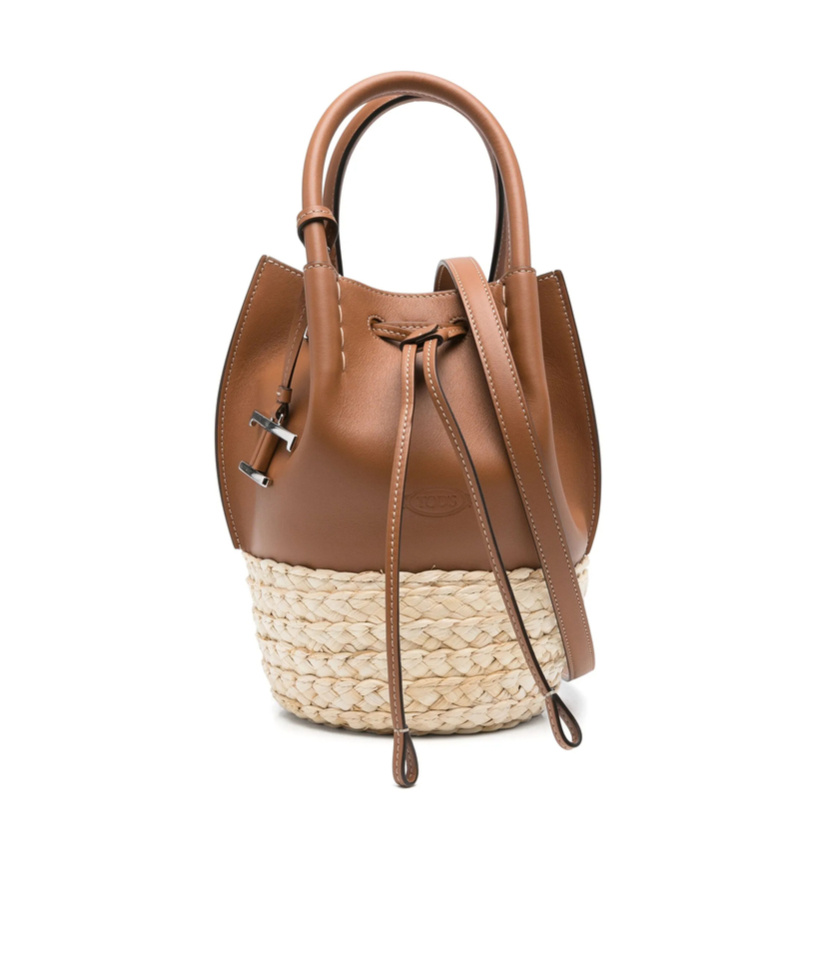 Shop Tod's T Timeless-logo Bucket Bag In Brown