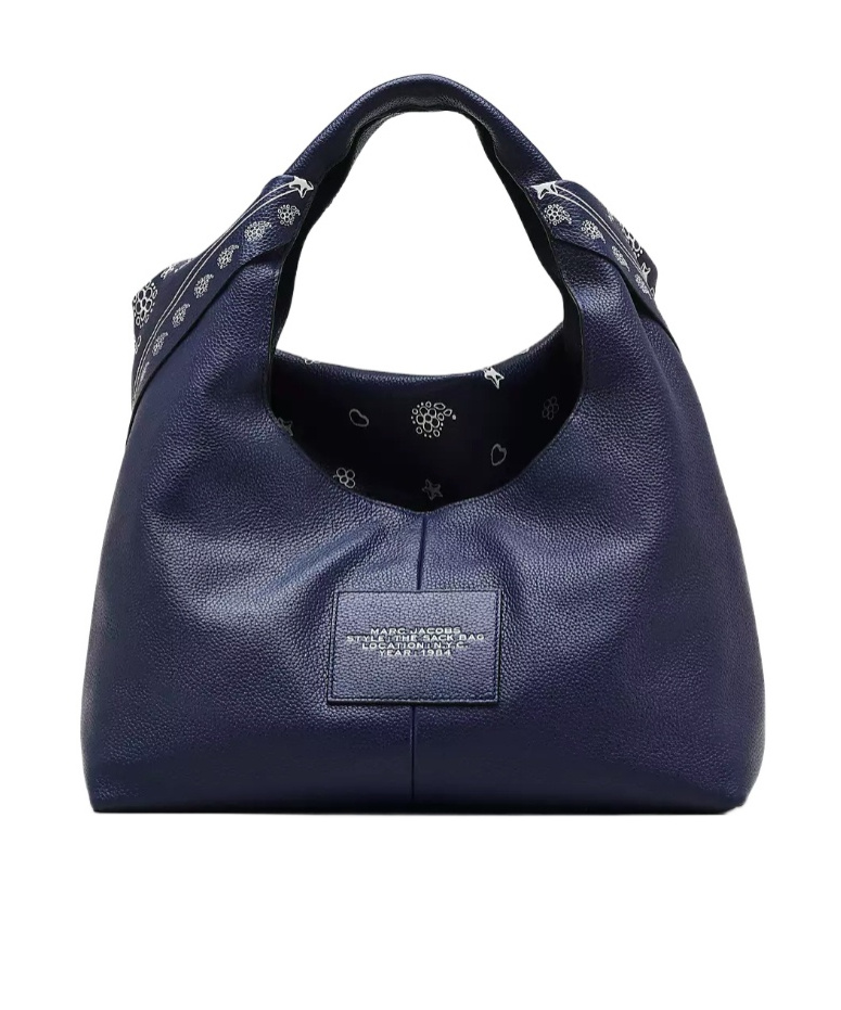 Marc Jacobs The Bandana Print Leather Sack Bag In Blue