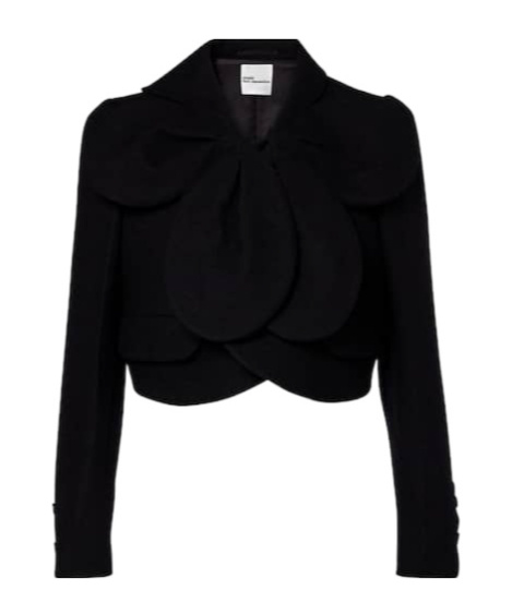 Comme Des Garçons Cropped Wool Jacket In Black