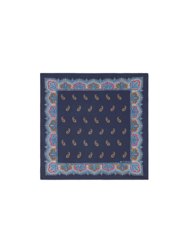 Etro Logo Scarf In Blue