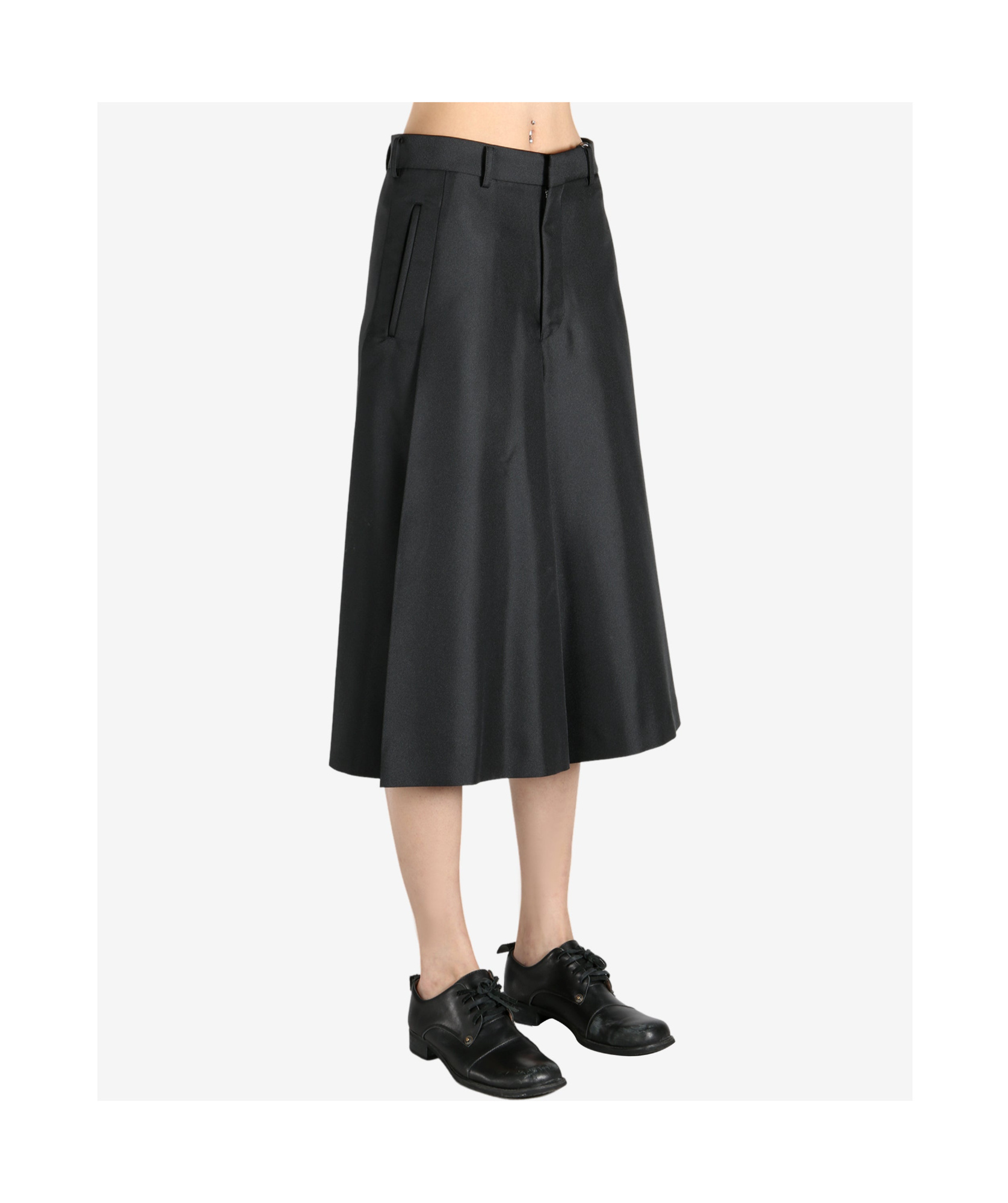 Shop Comme Des Garçons Pleated Skirt In Black
