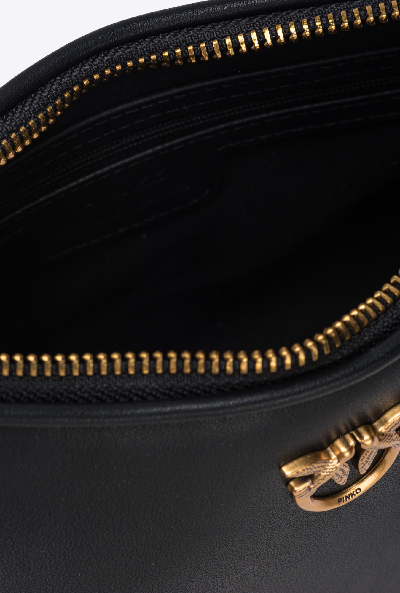 Pinko Mini Love Bag Half Moon Simply In Black-antique Gold