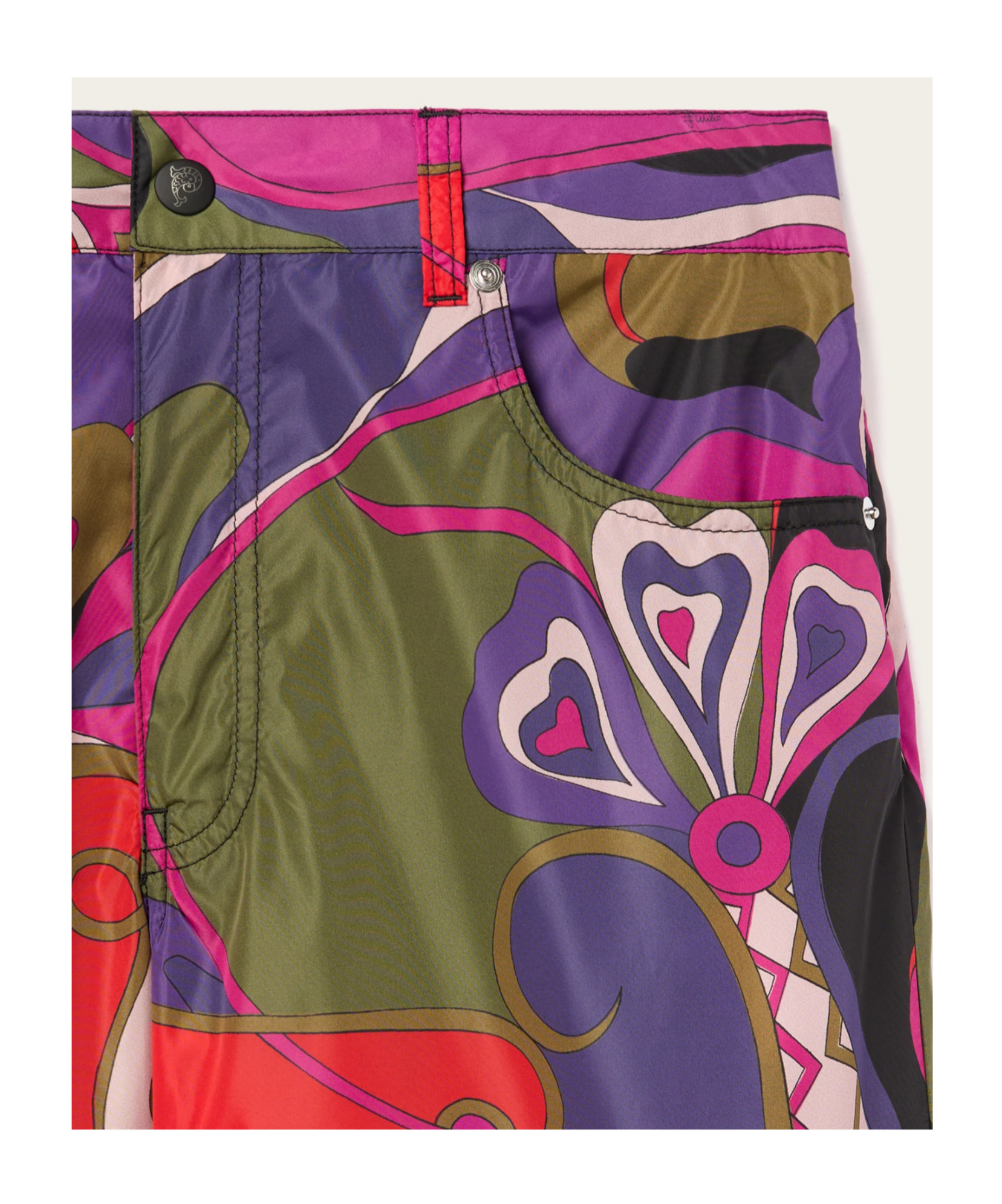 Pucci Orchidee Printed Silk-twill Straight-leg Pants In Purple