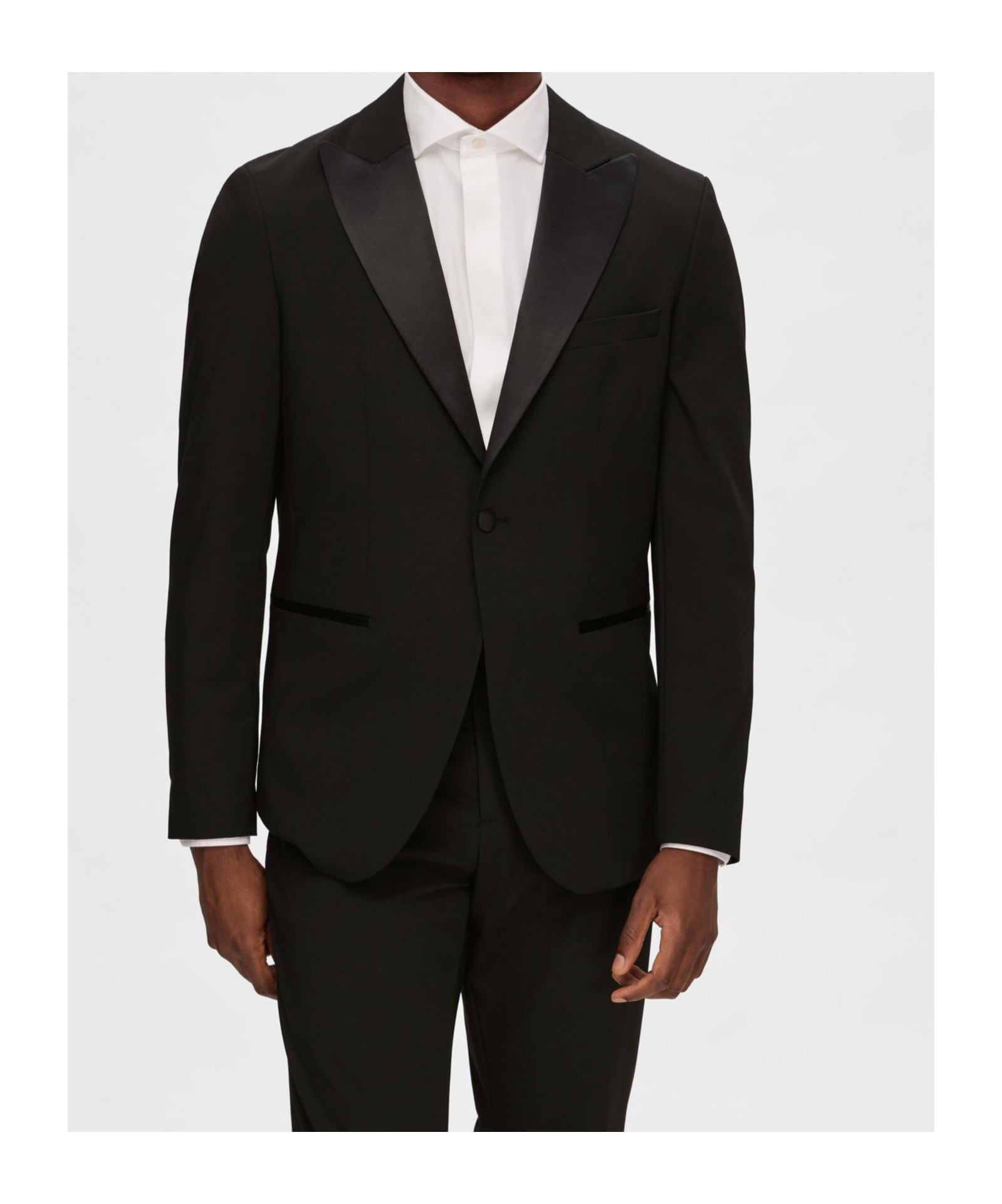 Selected Long-sleeved Suit Jacket In Black