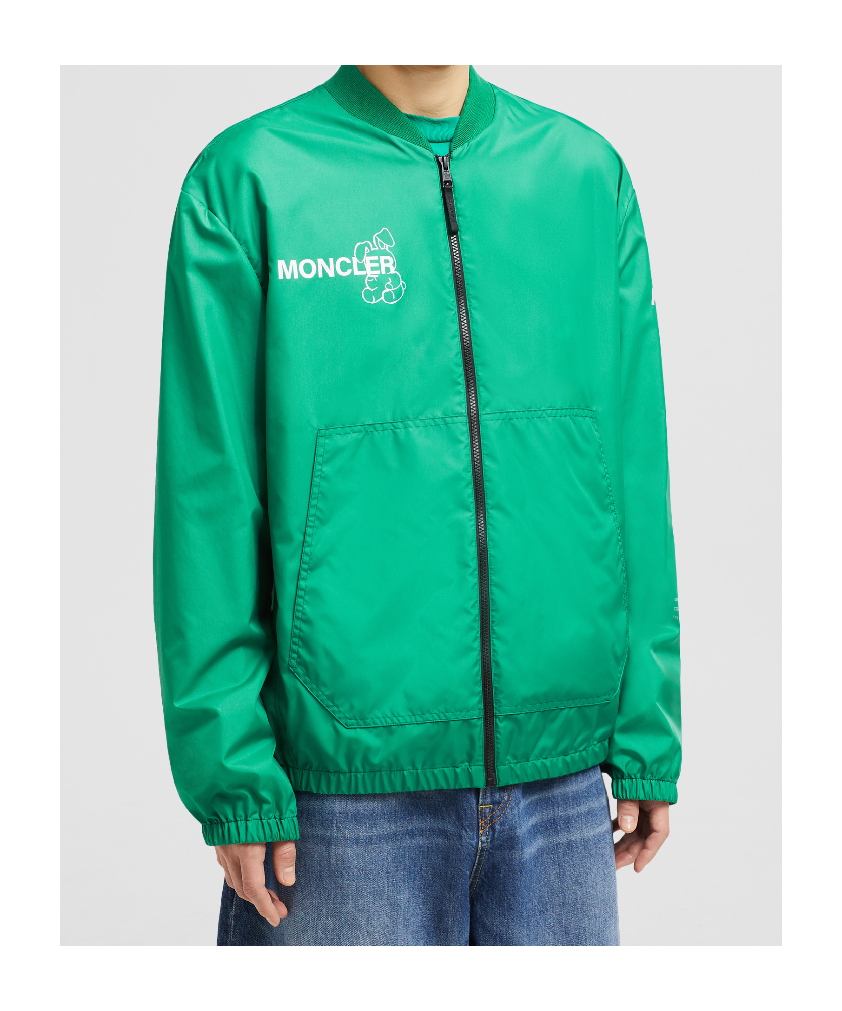 Moncler 7 Frgmt Ribbed Collar Windbreaker In Green