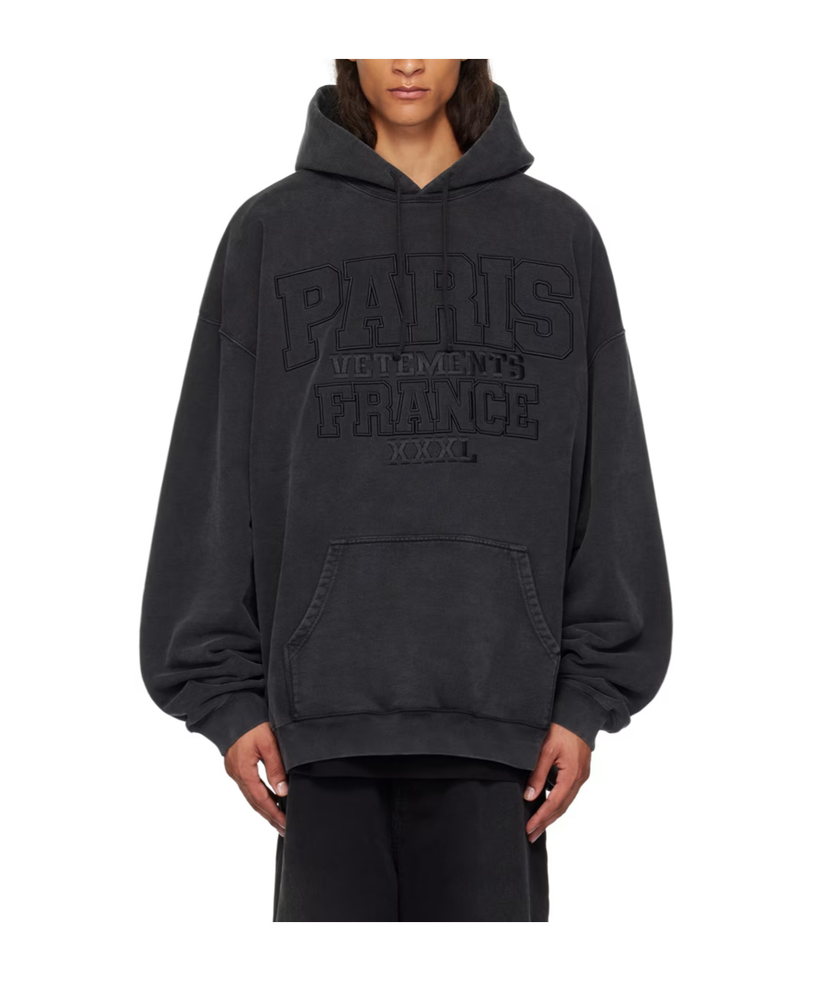 Vetements Drawstring Hood Hoodie In Black